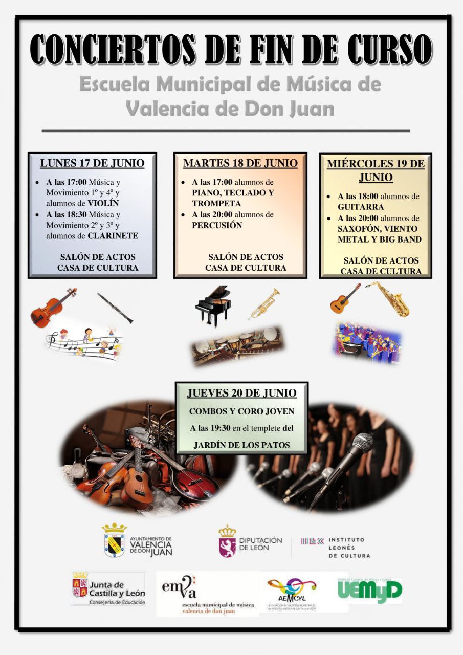 Conciertos de Fin de Curso de la Escuela Municipal de Música de Valencia de Don Juan