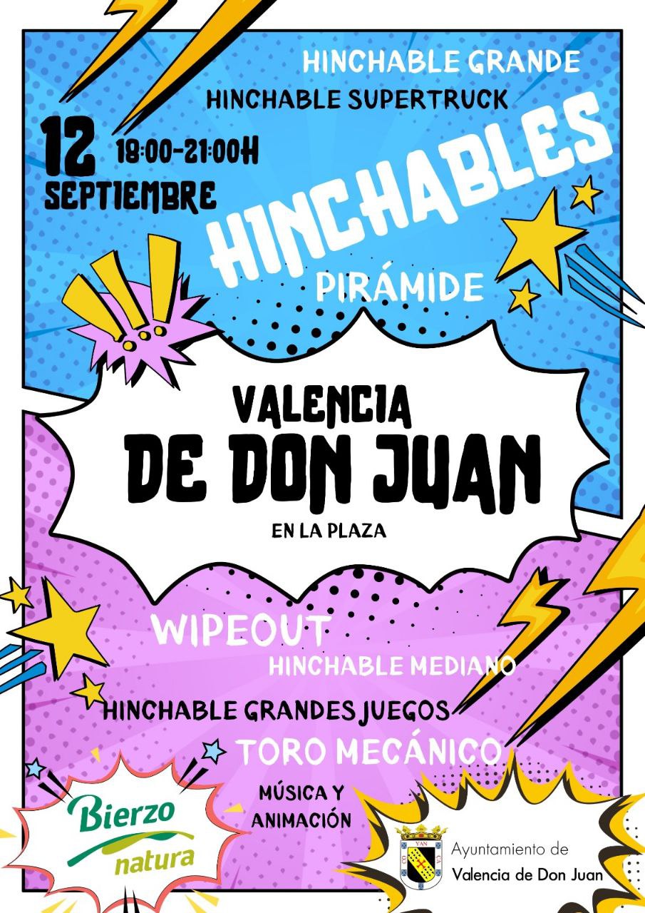 Hinchables, toro mecánico, música y animación