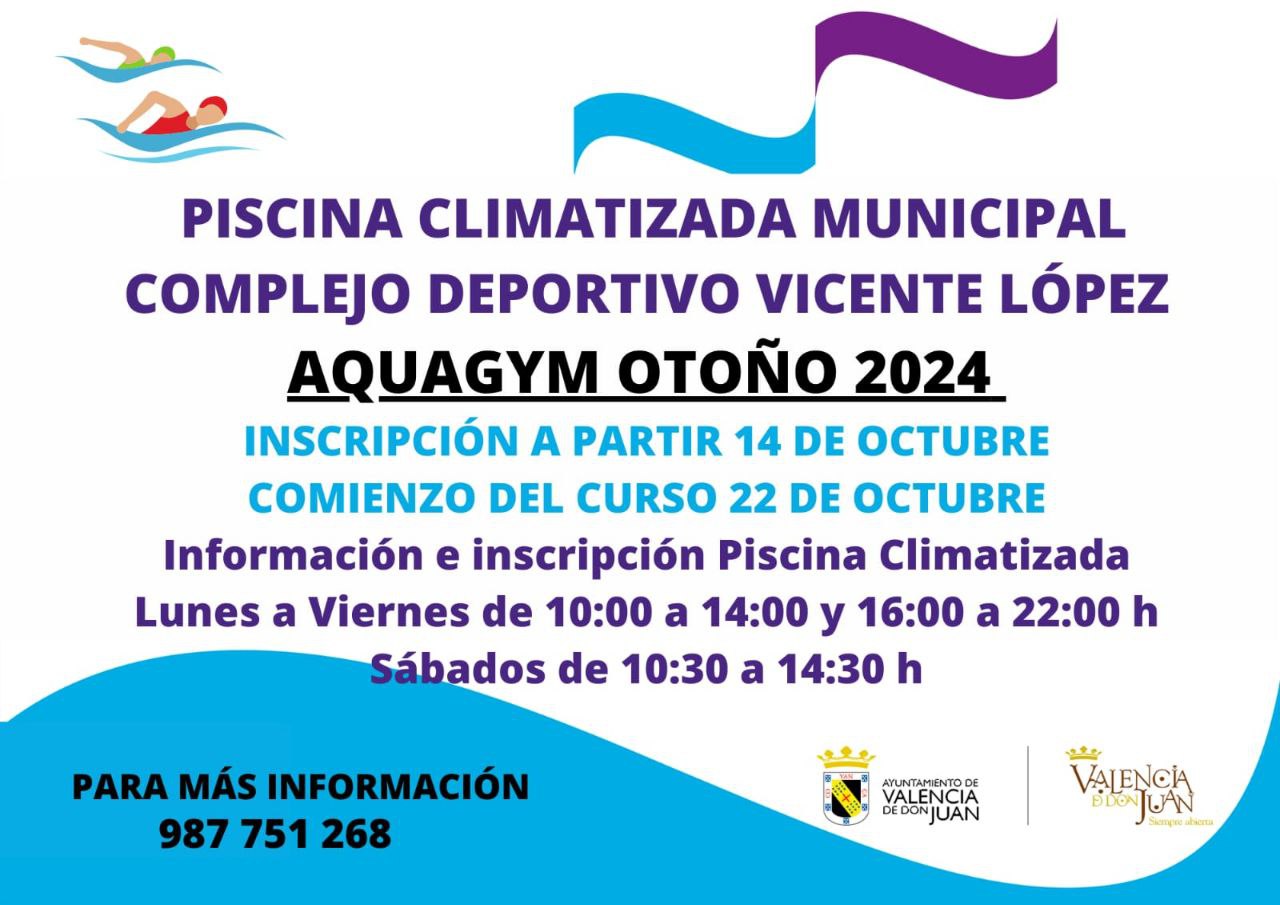 Piscina climatizada: AQUAGYM OTOÑO 2024