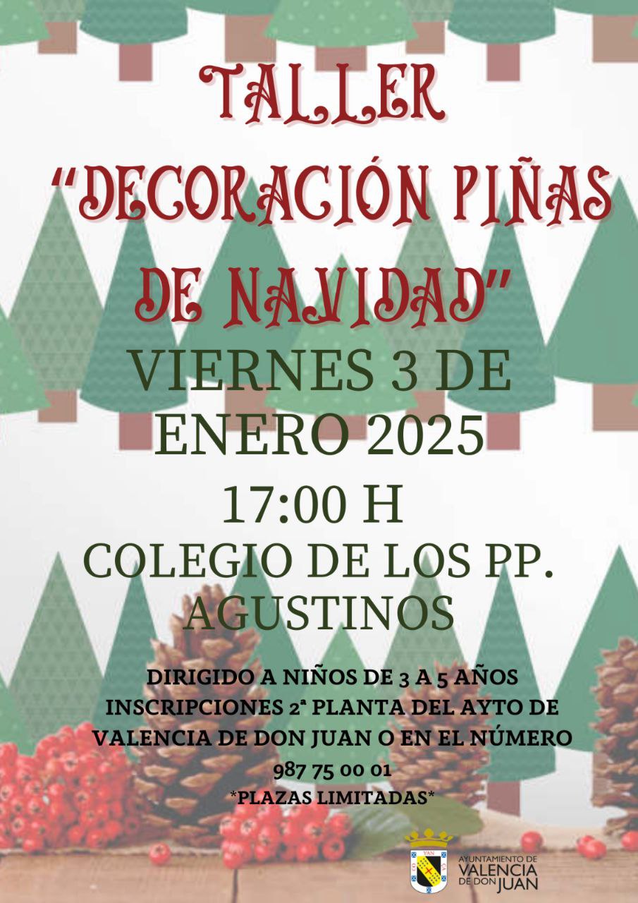 Taller Decoración Piñas de Navidad