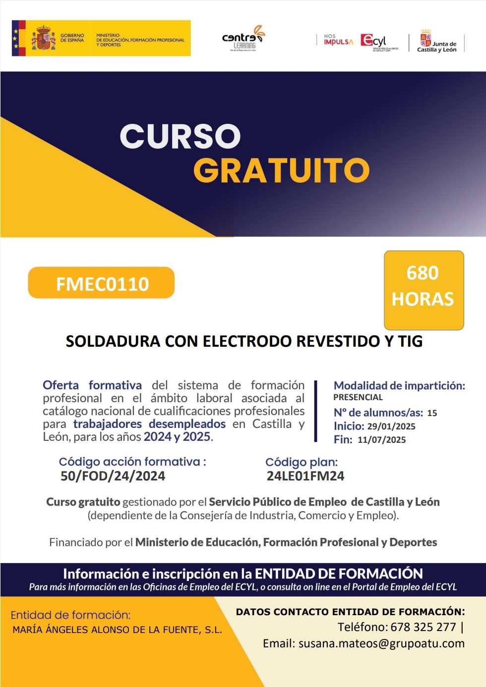 Curso Gratuito de Soldadura con Electrodo Revestido y TIG